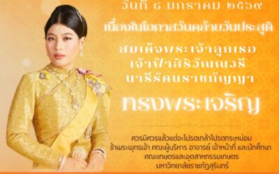 8 มกราคม วันคล้ายวันประสูติ สมเด็จพระเจ้าลูกเธอ เจ้าฟ้าสิริวัณณวรี นารีรัตนราชกัญญา