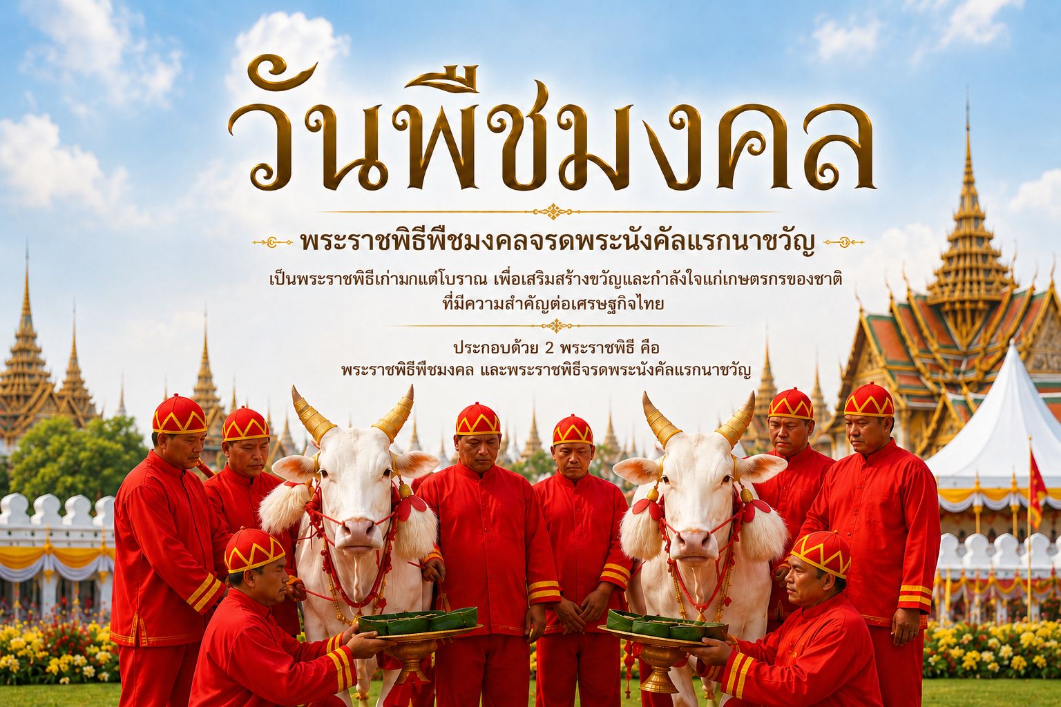 วันพืชมงคล พระราชพิธีพืชมงคลจรดพระนังคัลแรกนาขวัญ